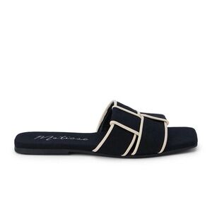 Matisse Black and Cream Slide Sandals